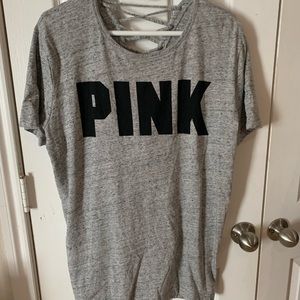 Victoria’s Secret Pink SS Open Back Tee Sz L